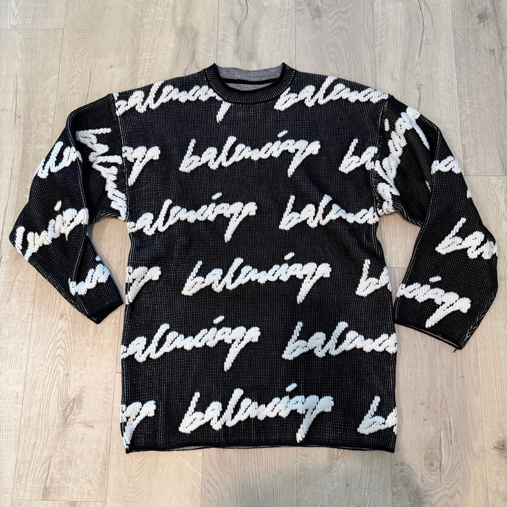Balenciaga 2020 Repeat Logo Pullover Pullover Size Large